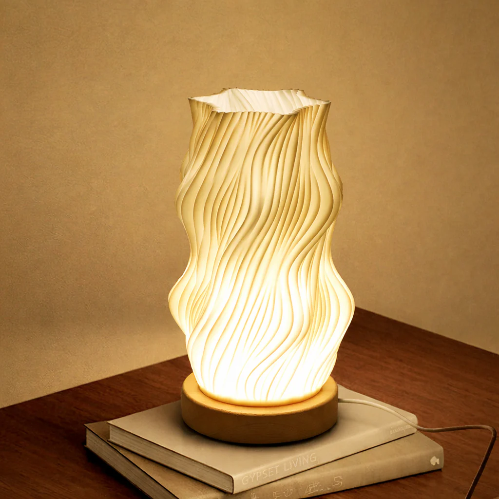 USB LED 3D Pleated Desk Lamp Dimmable Bedside Table Lamp Modern Bedroom Light - Image 10