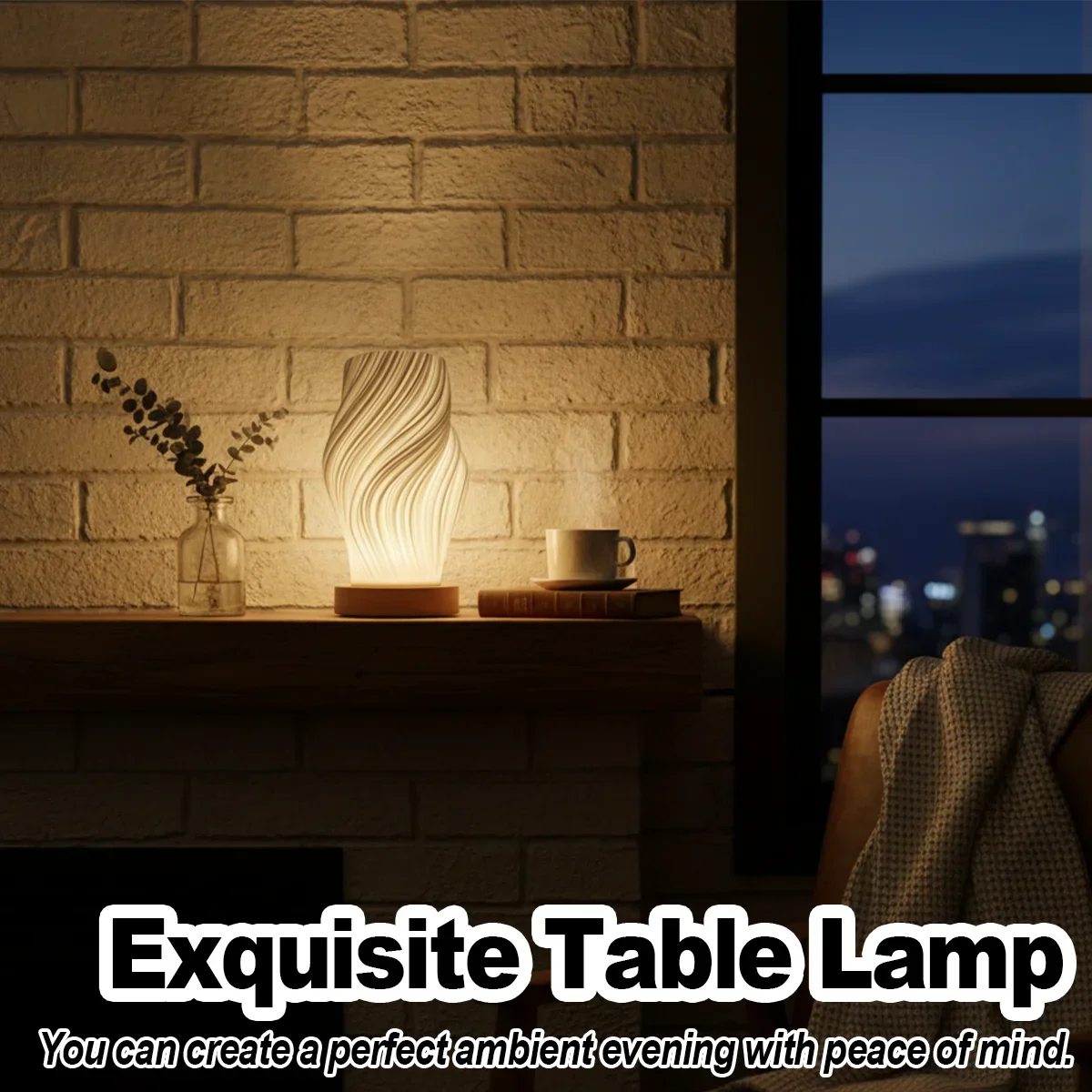 USB LED 3D Pleated Desk Lamp Dimmable Bedside Table Lamp Modern Bedroom Light - Image 3