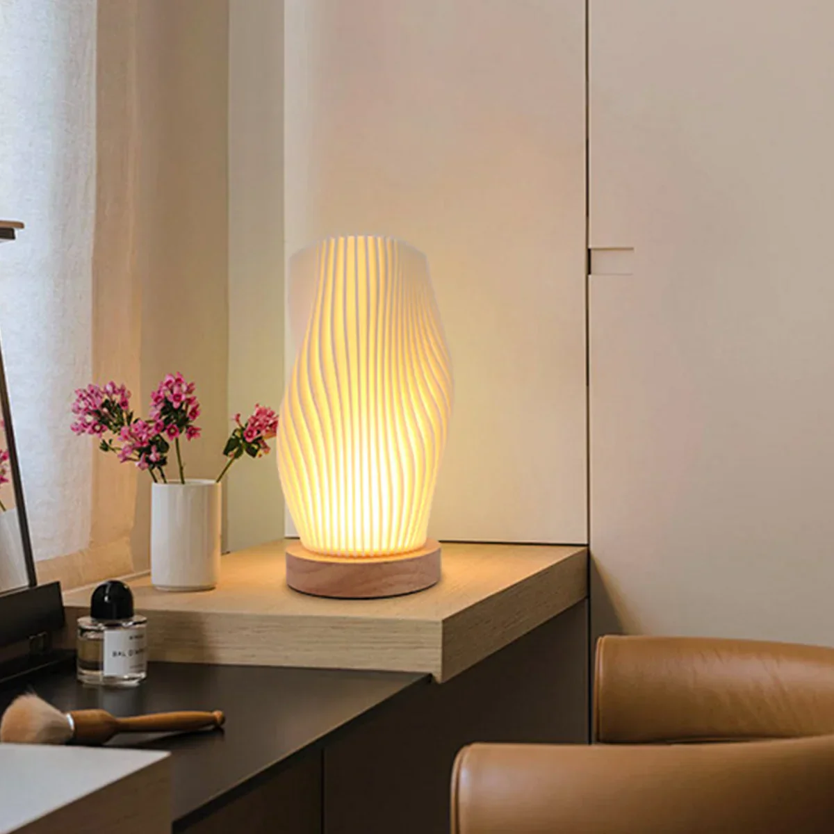 USB LED 3D Pleated Desk Lamp Dimmable Bedside Table Lamp Modern Bedroom Light - Image 8