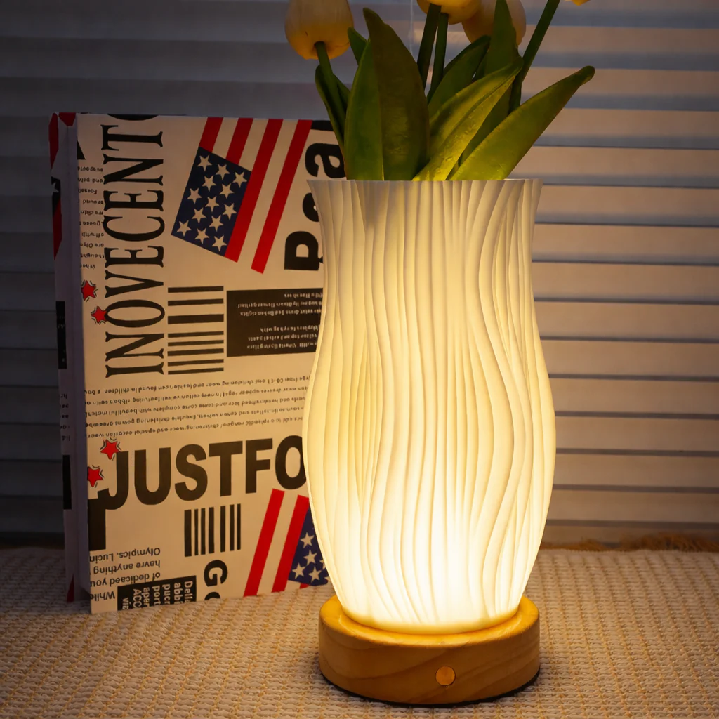 USB LED 3D Pleated Desk Lamp Dimmable Bedside Table Lamp Modern Bedroom Light - Image 9