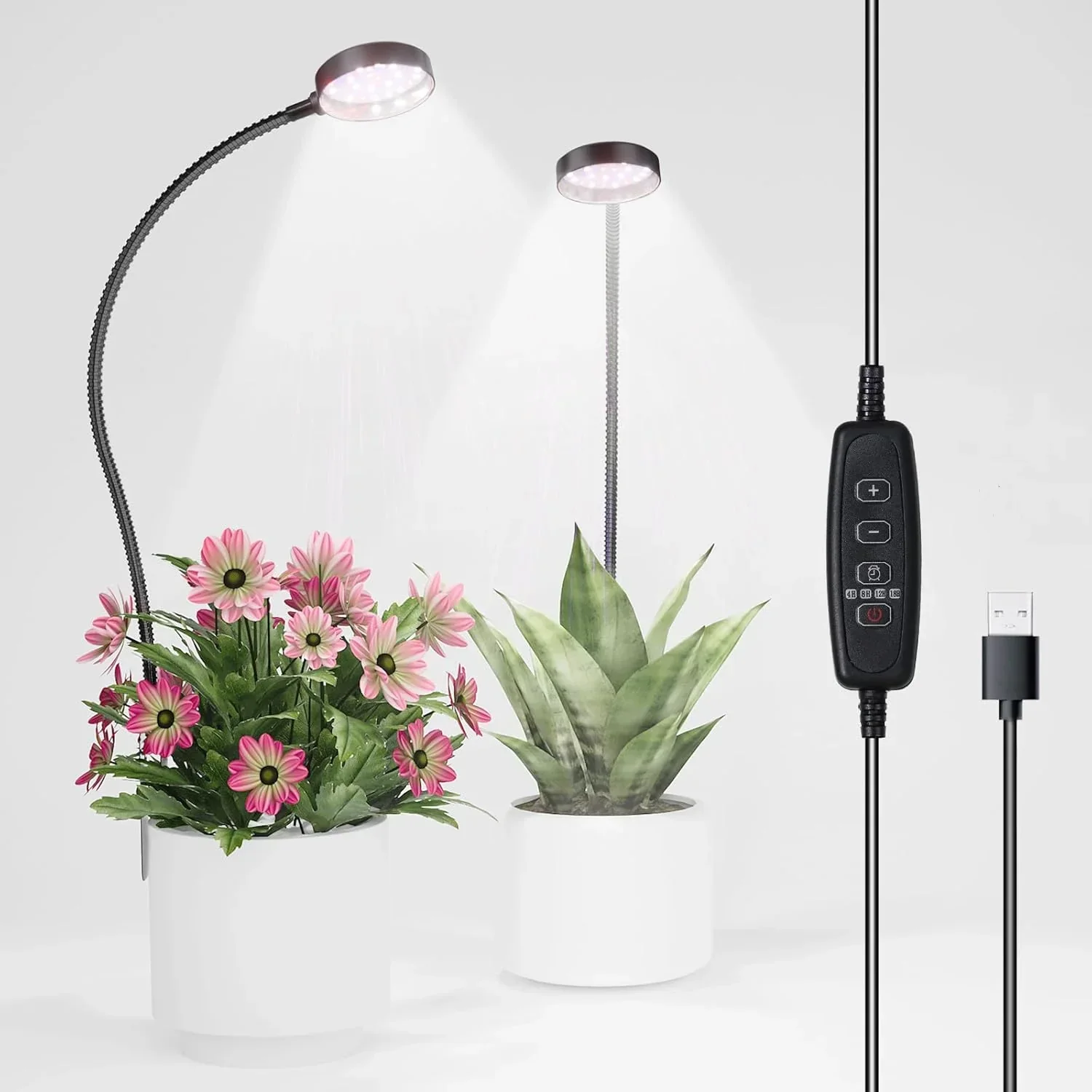 USB LED Grow Light Full Spectrum Clip On Plant Lamp Dimmable Timer Gooseneck - Image 7