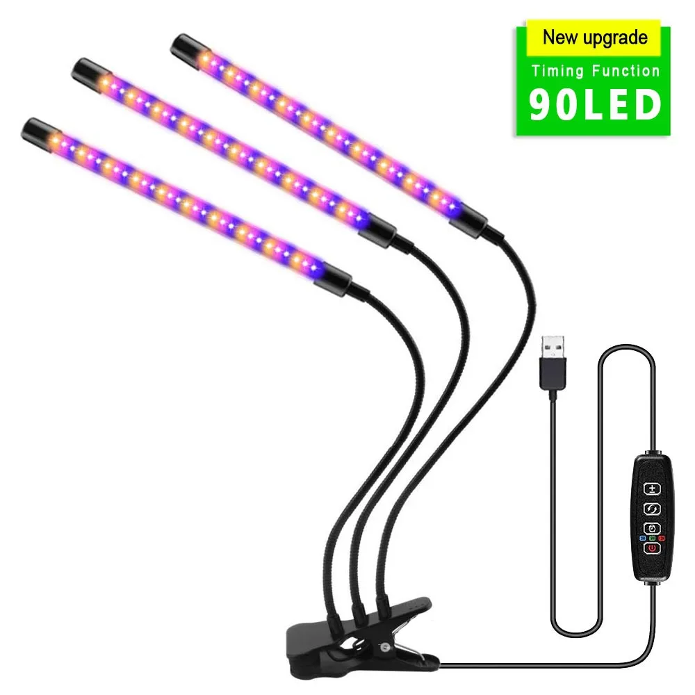 USB LED Grow Light Full Spectrum Clip Plant Lamp with Timer Control - Image 11