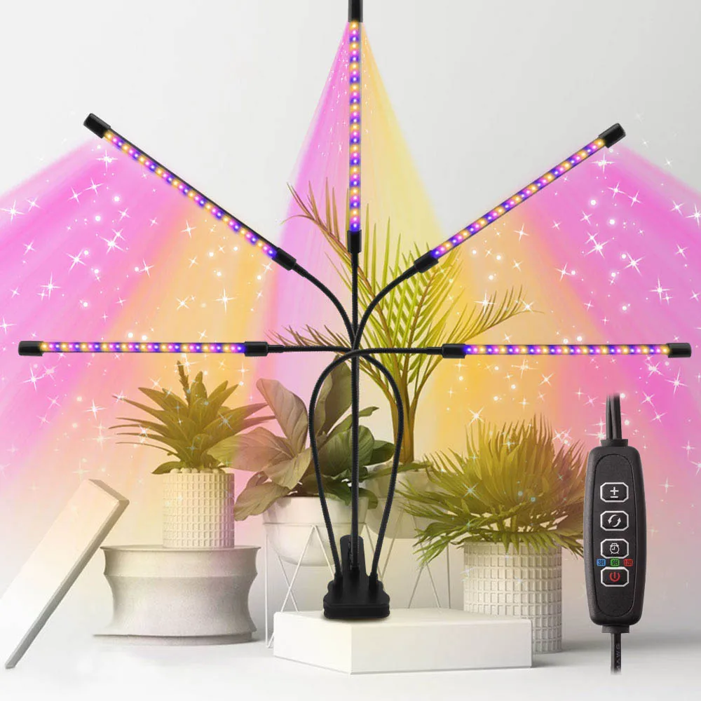 USB LED Grow Light Full Spectrum Clip Plant Lamp with Timer Control - Image 2