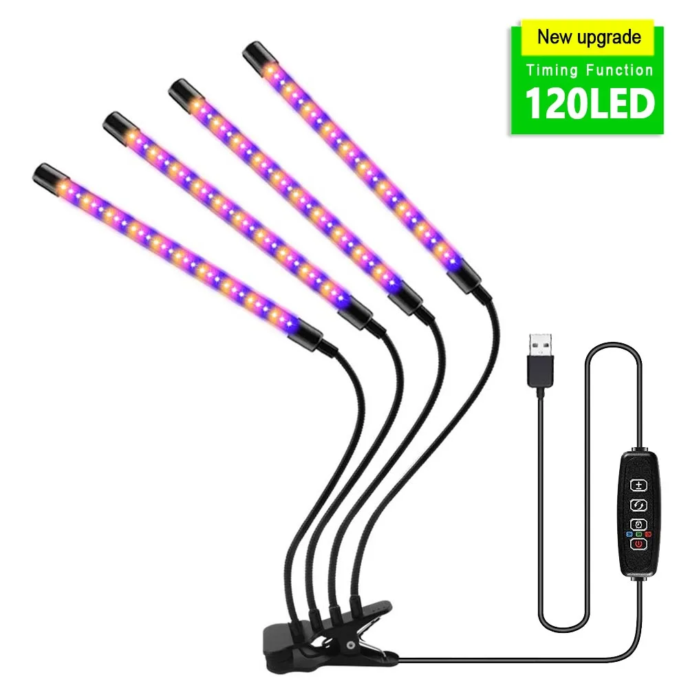 USB LED Grow Light Full Spectrum Clip Plant Lamp with Timer Control - Image 7
