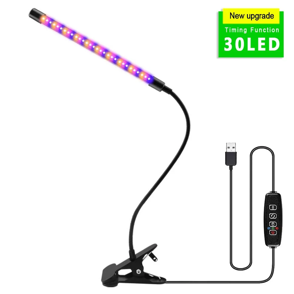 USB LED Grow Light Full Spectrum Clip Plant Lamp with Timer Control - Image 8