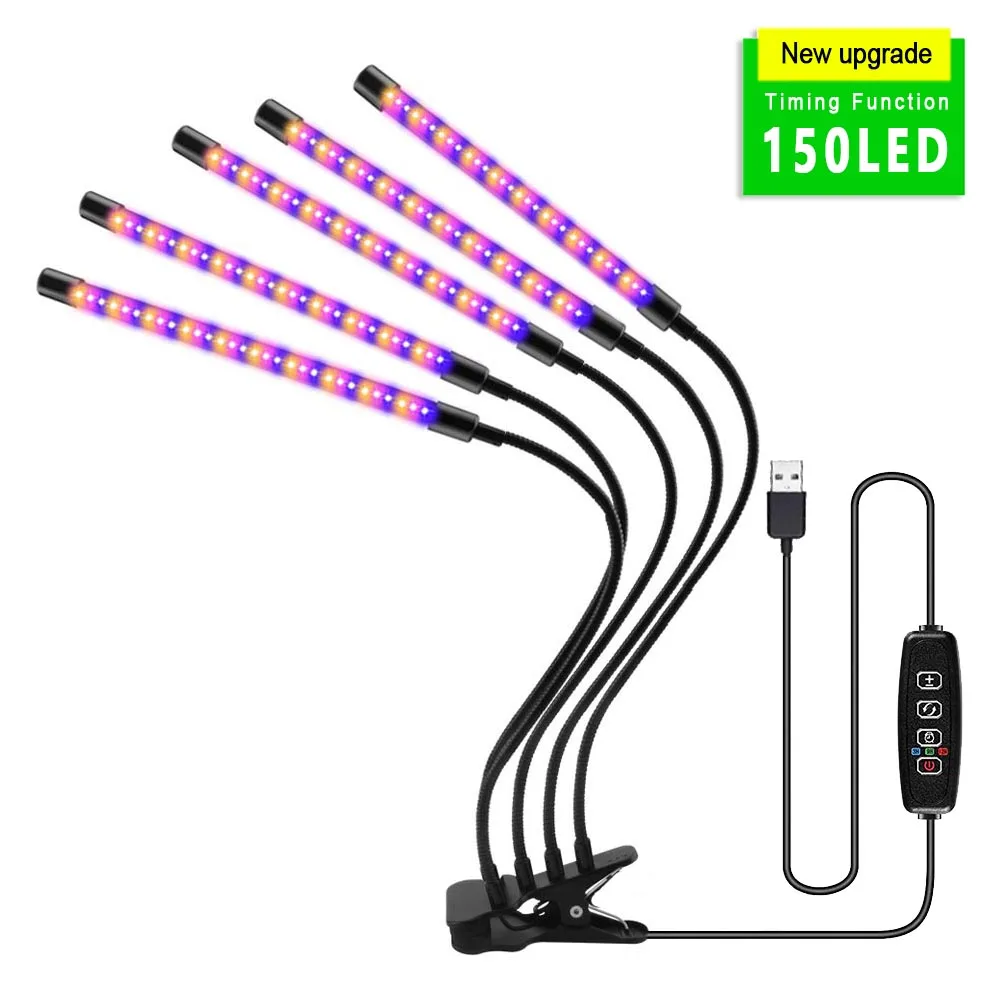 USB LED Grow Light Full Spectrum Clip Plant Lamp with Timer Control - Image 9