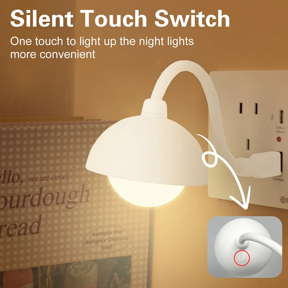 USB Plug In Smart Night Light Remote Touch Control LED Bedside Lamp Bedroom - Image 7