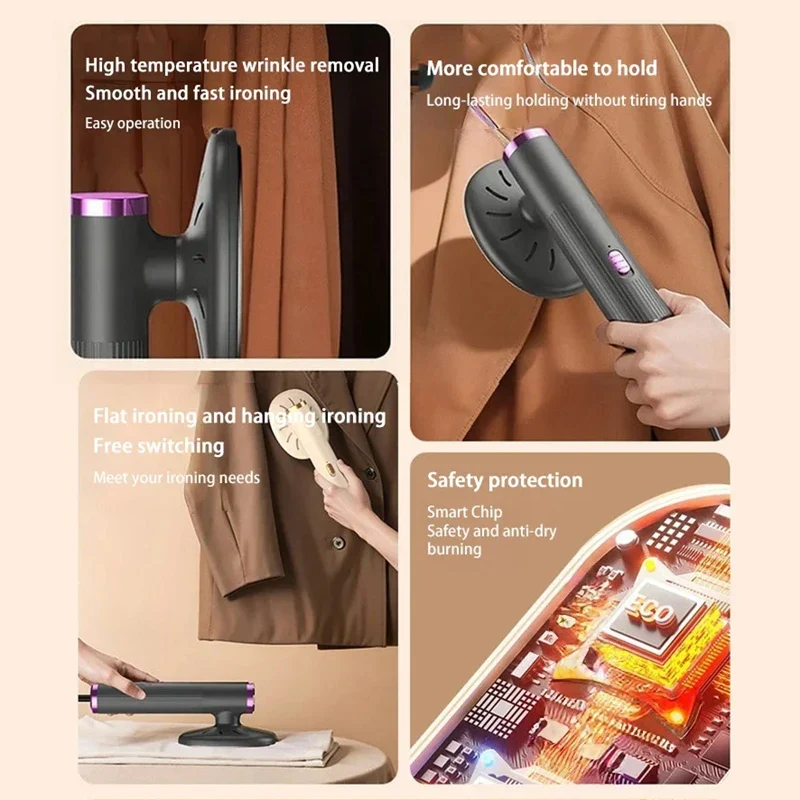 USB Portable Handheld Garment Steamer Fast Heat Mini Steam Iron for Travel - Image 4