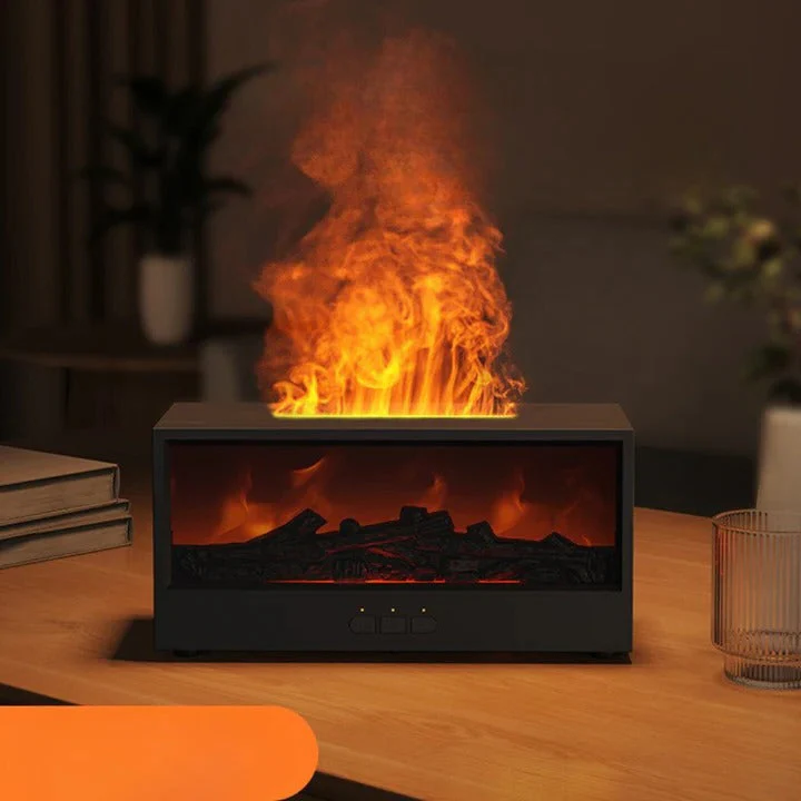 USB-Powered Fireplace Air Freshener with LED Flame Effect for Home & Office