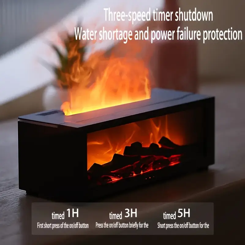 USB-Powered Fireplace Air Freshener with LED Flame Effect for Home & Office - Image 2
