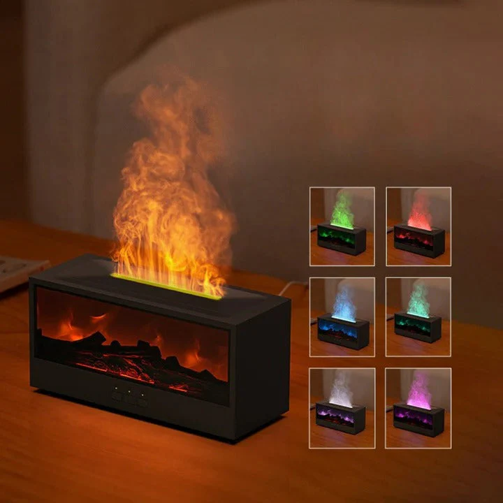 USB-Powered Fireplace Air Freshener with LED Flame Effect for Home & Office - Image 4