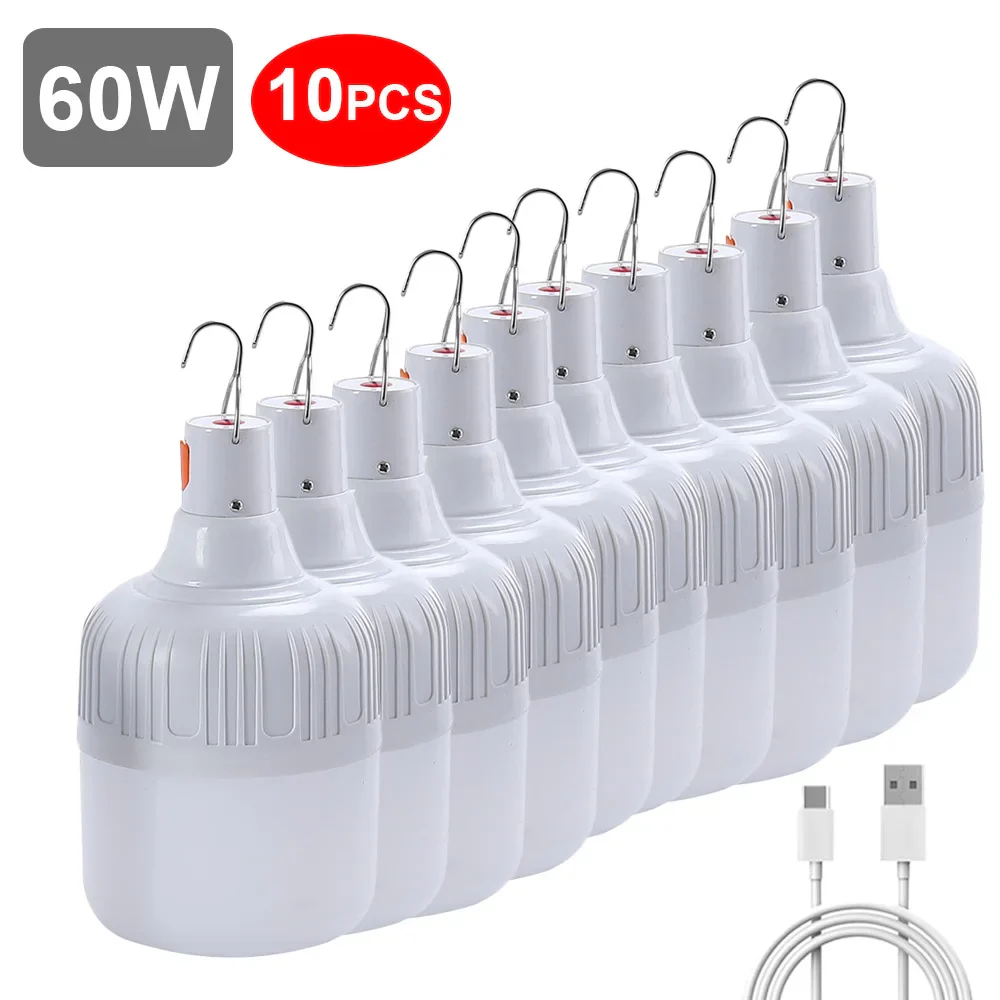 USB Rechargeable LED Bulb Portable Camping Light Emergency Hanging Tent Outdoor - Image 2