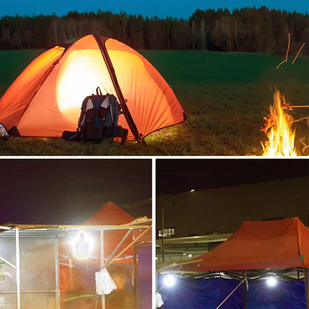 USB Rechargeable LED Bulb Portable Camping Light Emergency Hanging Tent Outdoor - Image 3