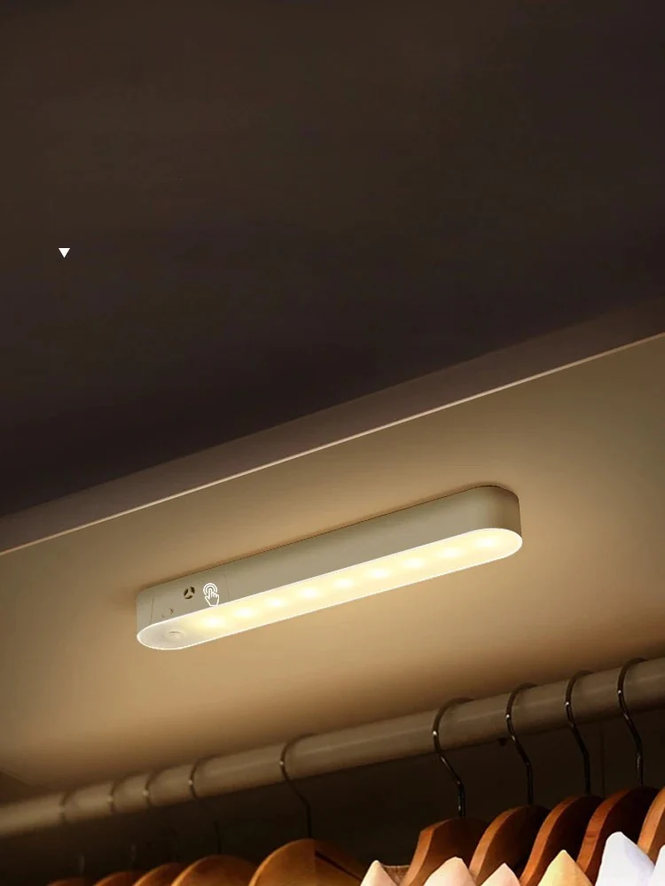 USB Rechargeable LED Night Light 3 Color Dimmable Magnetic Cabinet Lamp - Image 7
