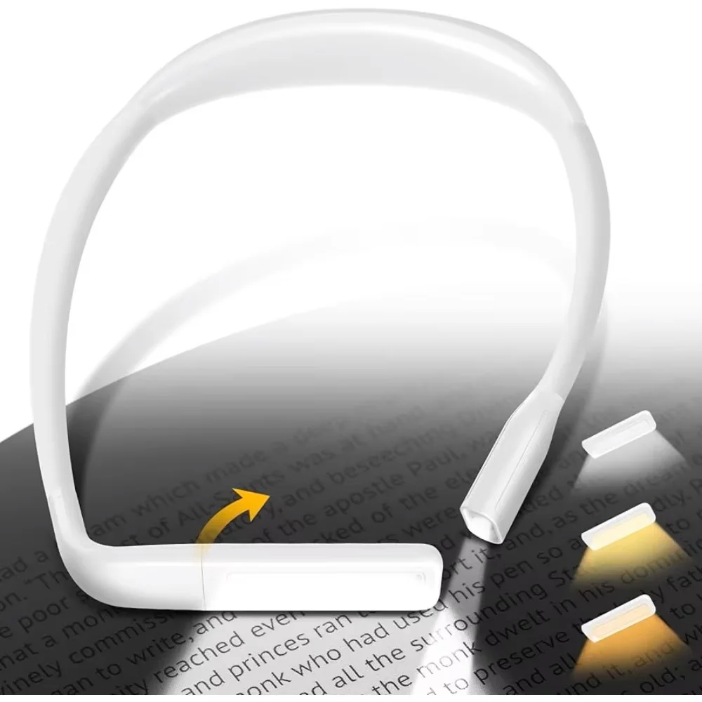 USB Rechargeable Reading Neck Light Hands Free Book Light for Bed Night - Image 7