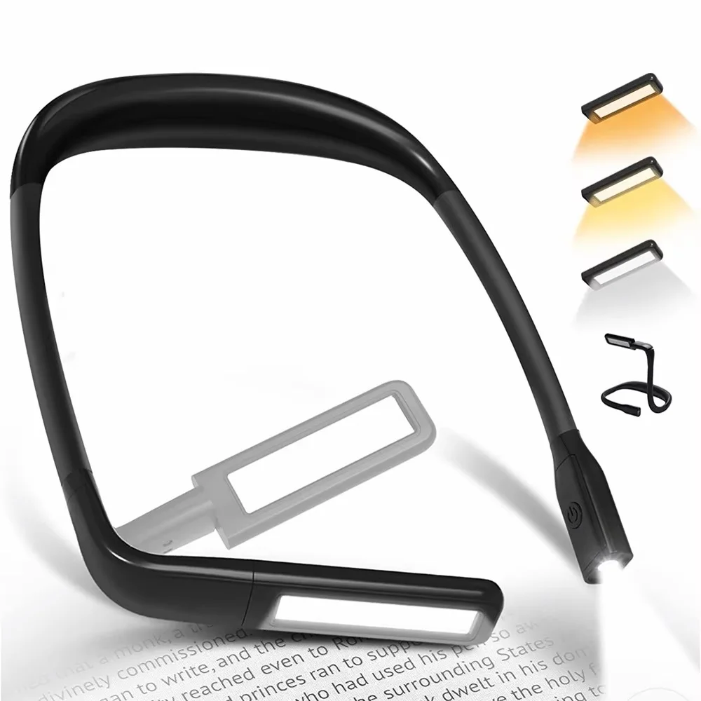 USB Rechargeable Reading Neck Light Hands Free Book Light for Bed Night - Image 8