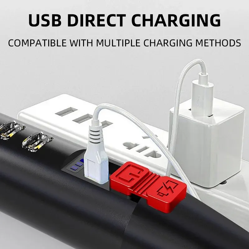 USB Rechargeable Telescopic LED Flashlight with COB Light for Outdoor Use - Image 4