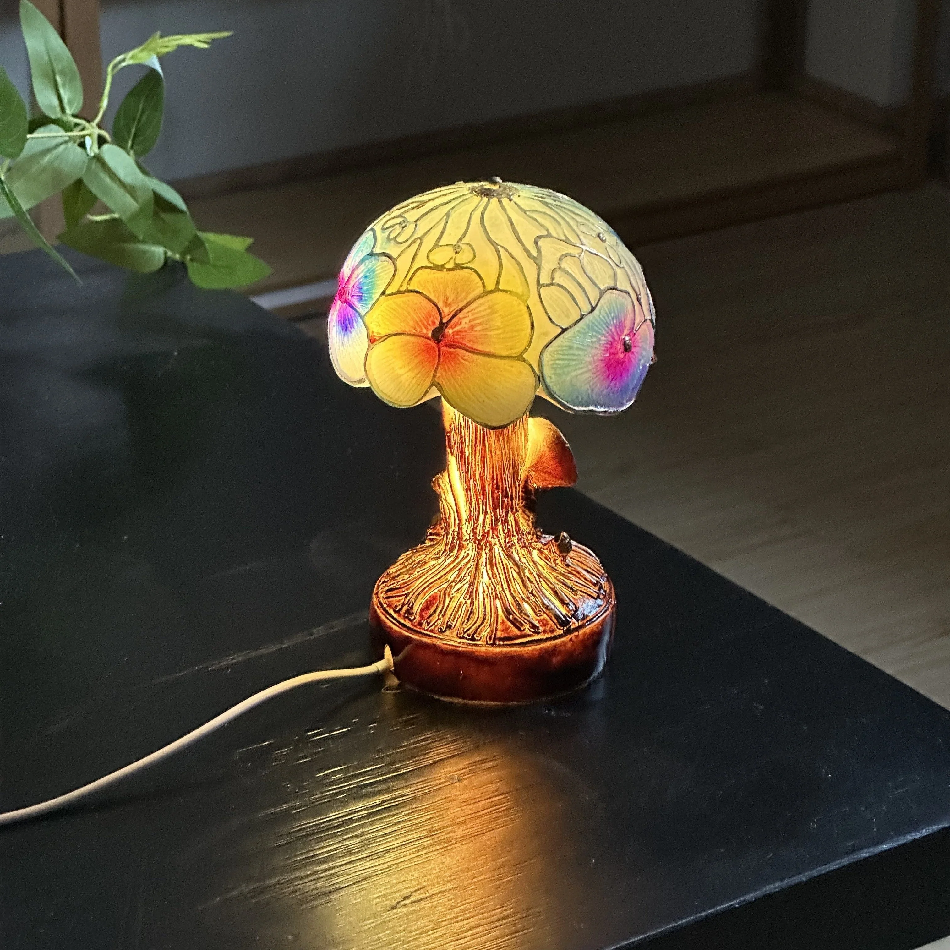 USB Resin Mushroom Lamp – Hand-Painted LED Night Light for Bedroom or Holiday Decor - Image 3