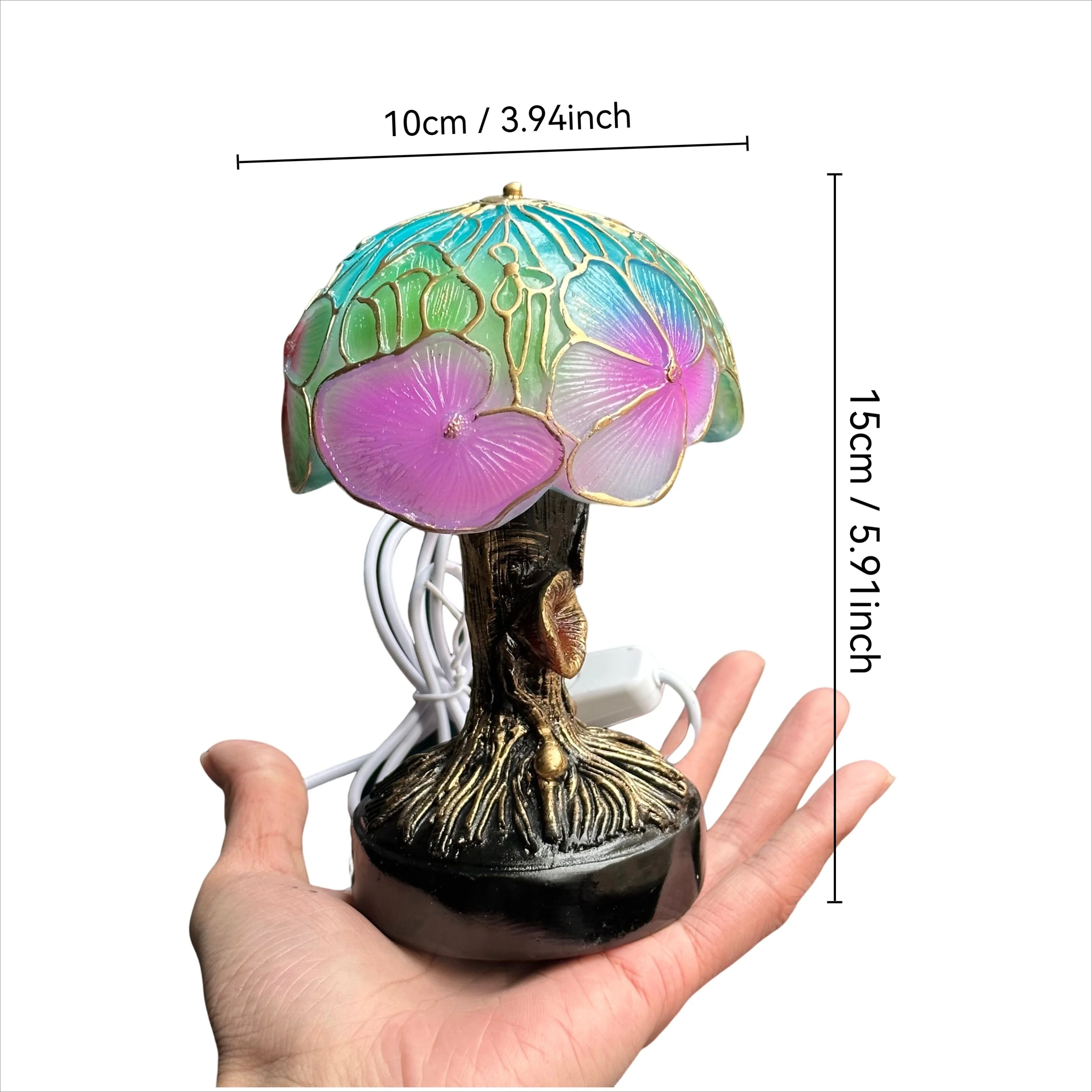 USB Resin Mushroom Lamp – Hand-Painted LED Night Light for Bedroom or Holiday Decor - Image 4
