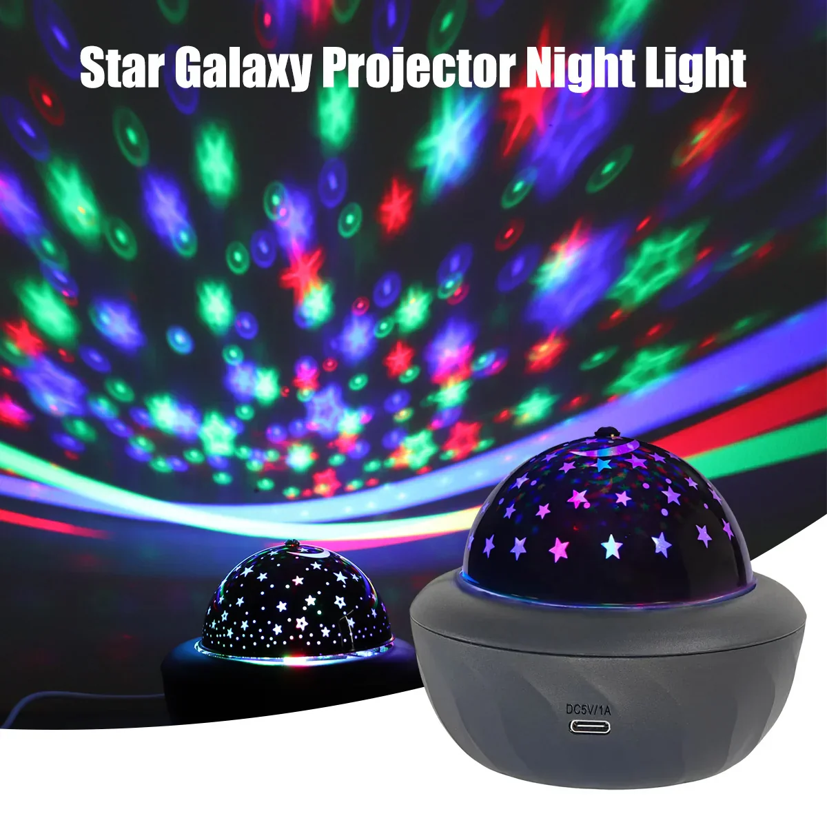 USB RGB Starry Night Sky Projector Rotating Moon Stars Lamp for Room Party Decor - Image 2