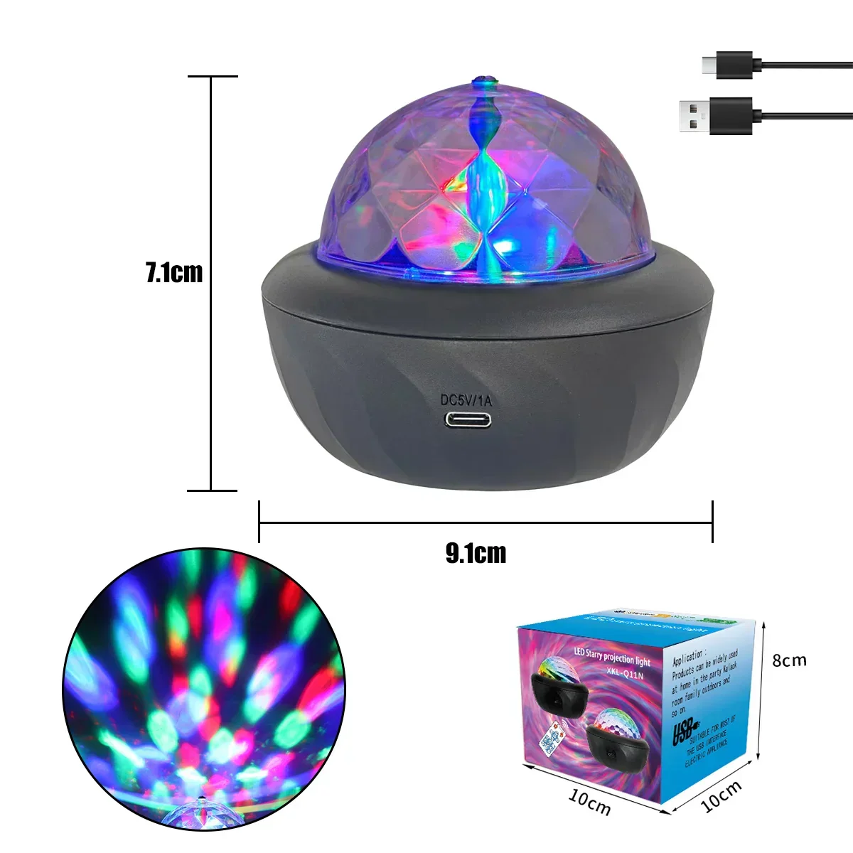 USB RGB Starry Night Sky Projector Rotating Moon Stars Lamp for Room Party Decor - Image 5