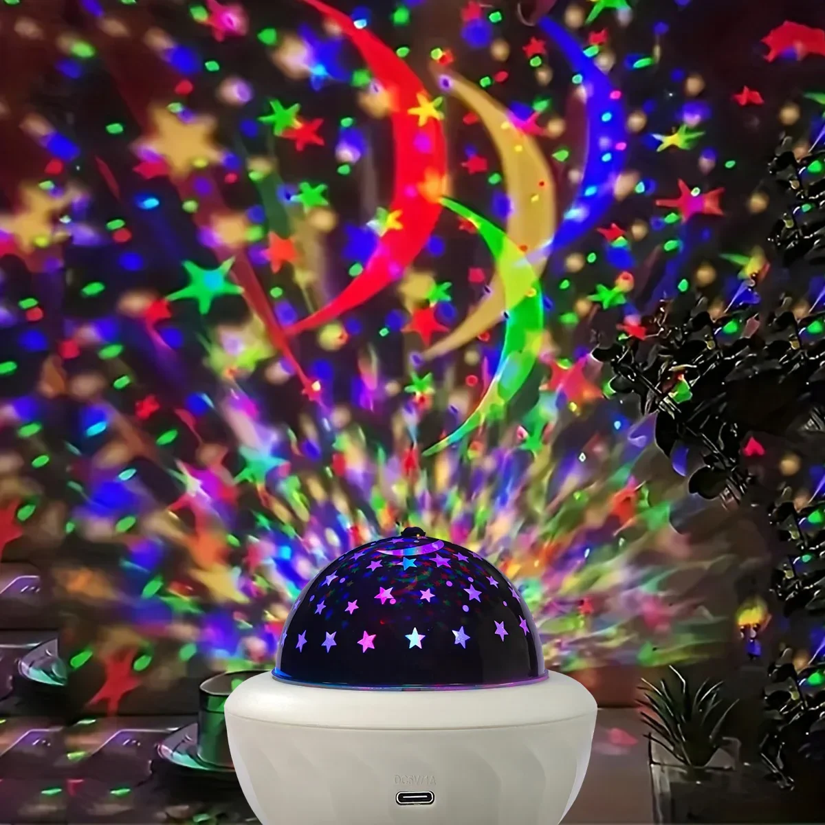 USB RGB Starry Night Sky Projector Rotating Moon Stars Lamp for Room Party Decor - Image 7