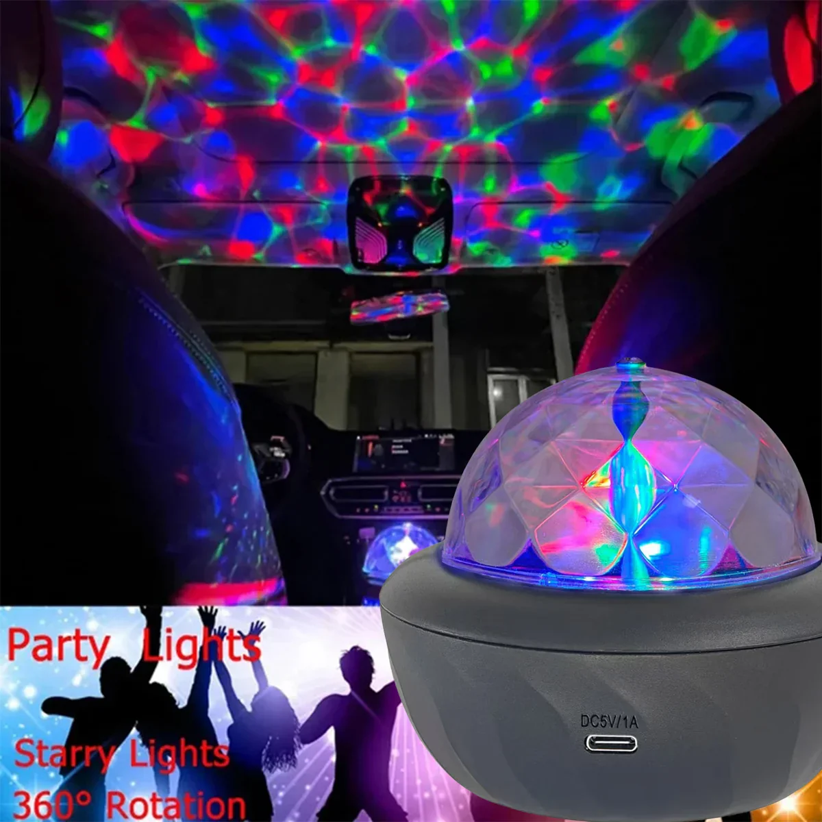 USB RGB Starry Night Sky Projector Rotating Moon Stars Lamp for Room Party Decor - Image 9