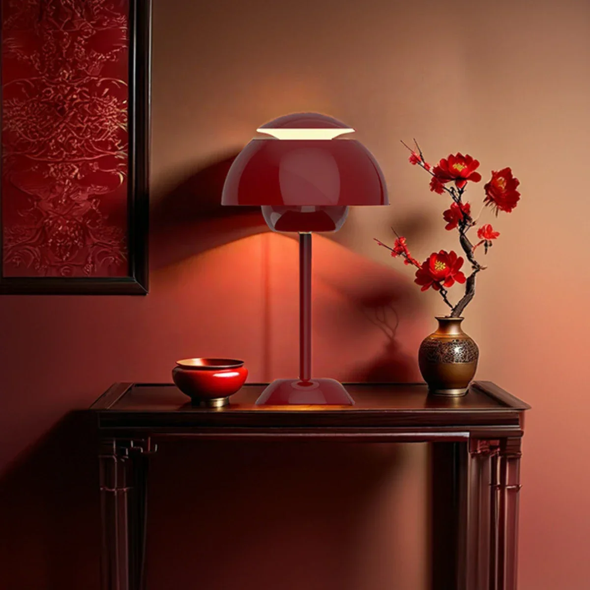 USB Touch Mushroom Table Lamp Tri-Color Dimmable LED Night Light for Bedroom - Image 4