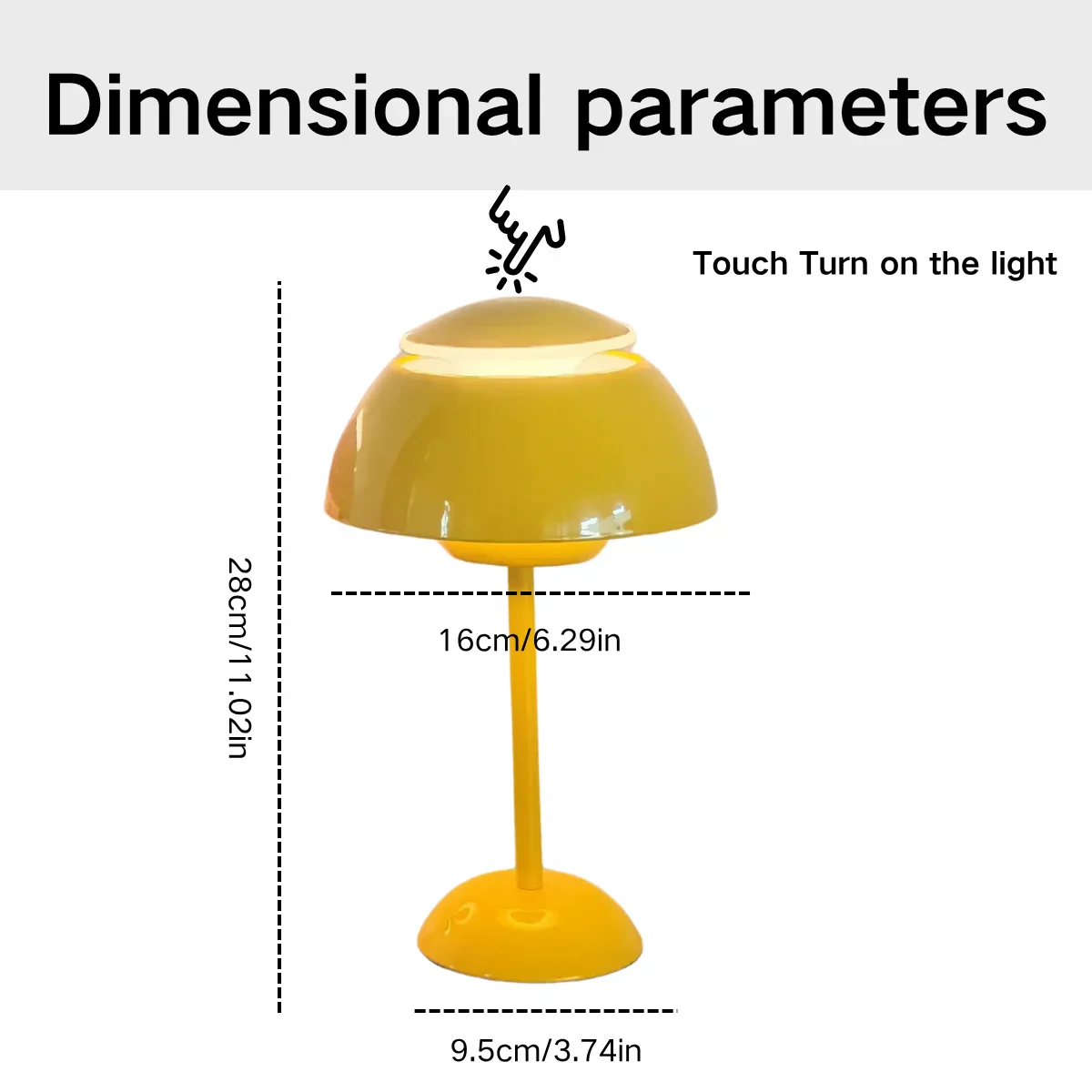 USB Touch Mushroom Table Lamp Tri-Color Dimmable LED Night Light for Bedroom - Image 5
