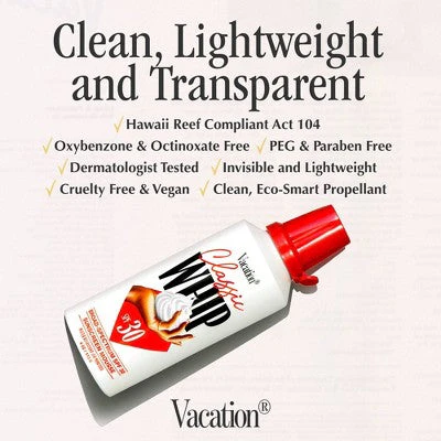 Vacation Sunscreen Classic Whip SPF 30 4 fl oz - Imperfect Container - Image 7