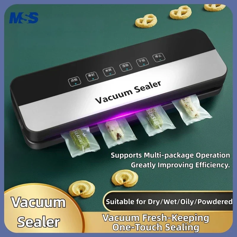 Vacuum Sealer Machine for Food Storage Dry Wet Auto Seal Cutter Touch Control 80KPa - Image 2
