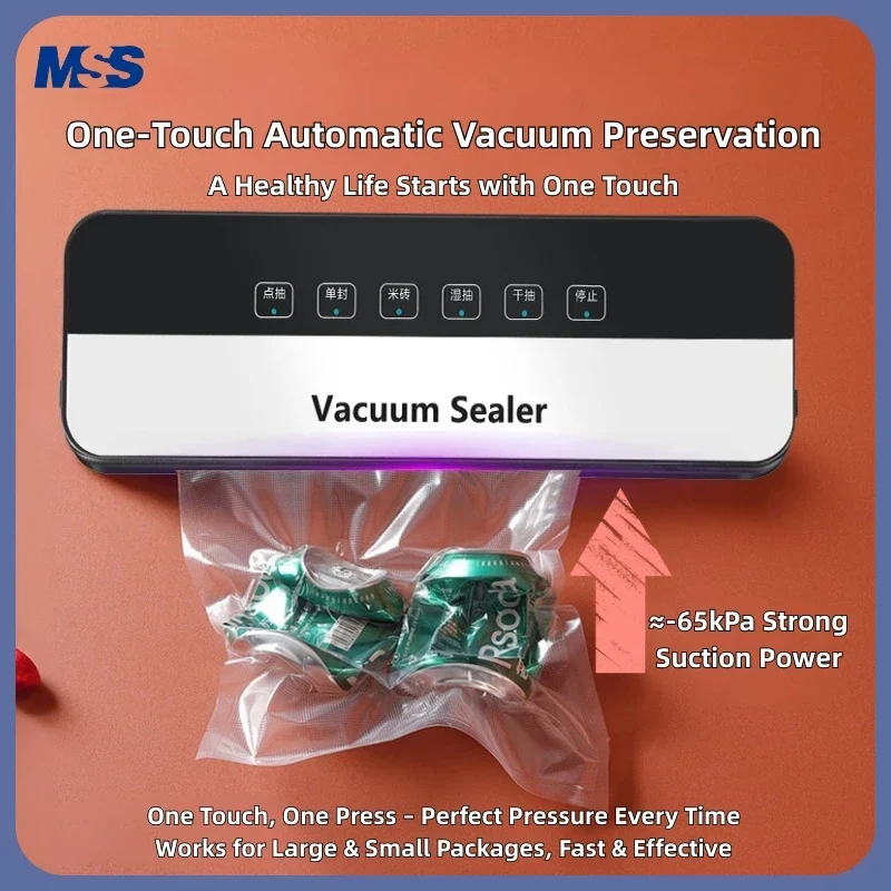 Vacuum Sealer Machine for Food Storage Dry Wet Auto Seal Cutter Touch Control 80KPa - Image 3