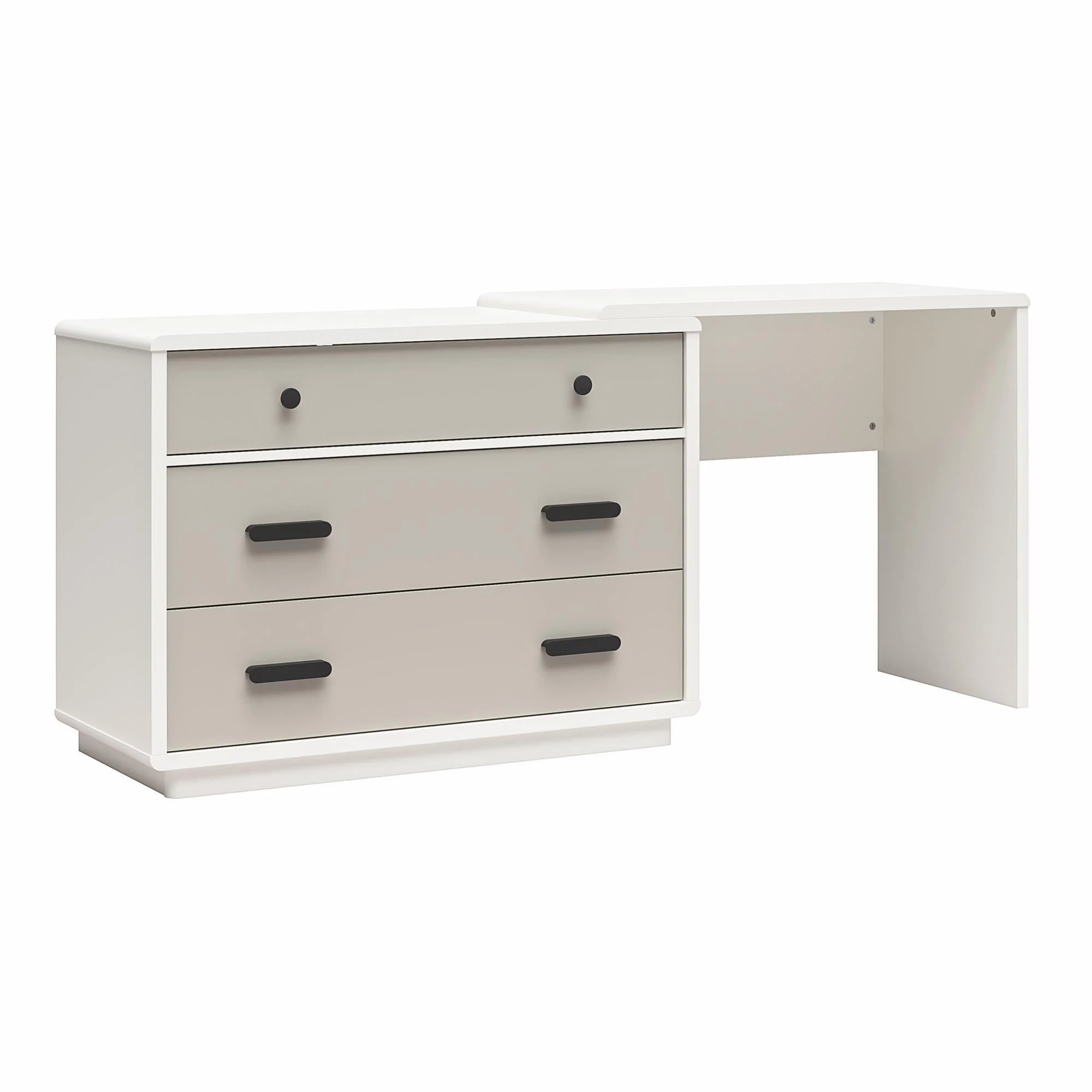 Valencia - 3 Drawer Dresser And Desk - Taupe