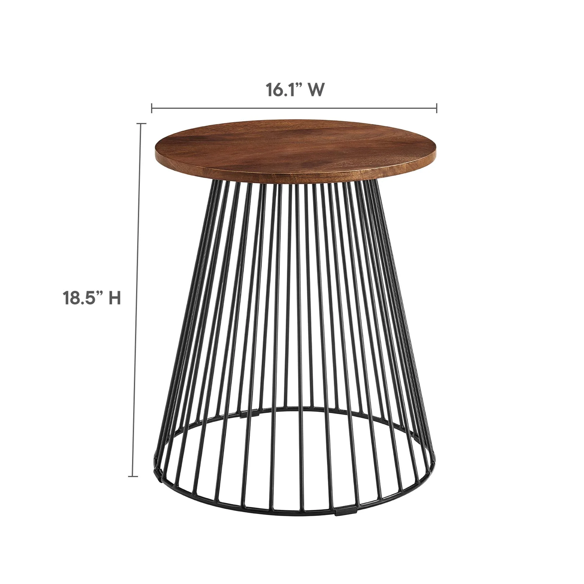 Valeo Round Wood and Metal Side Table by Modway - Image 3