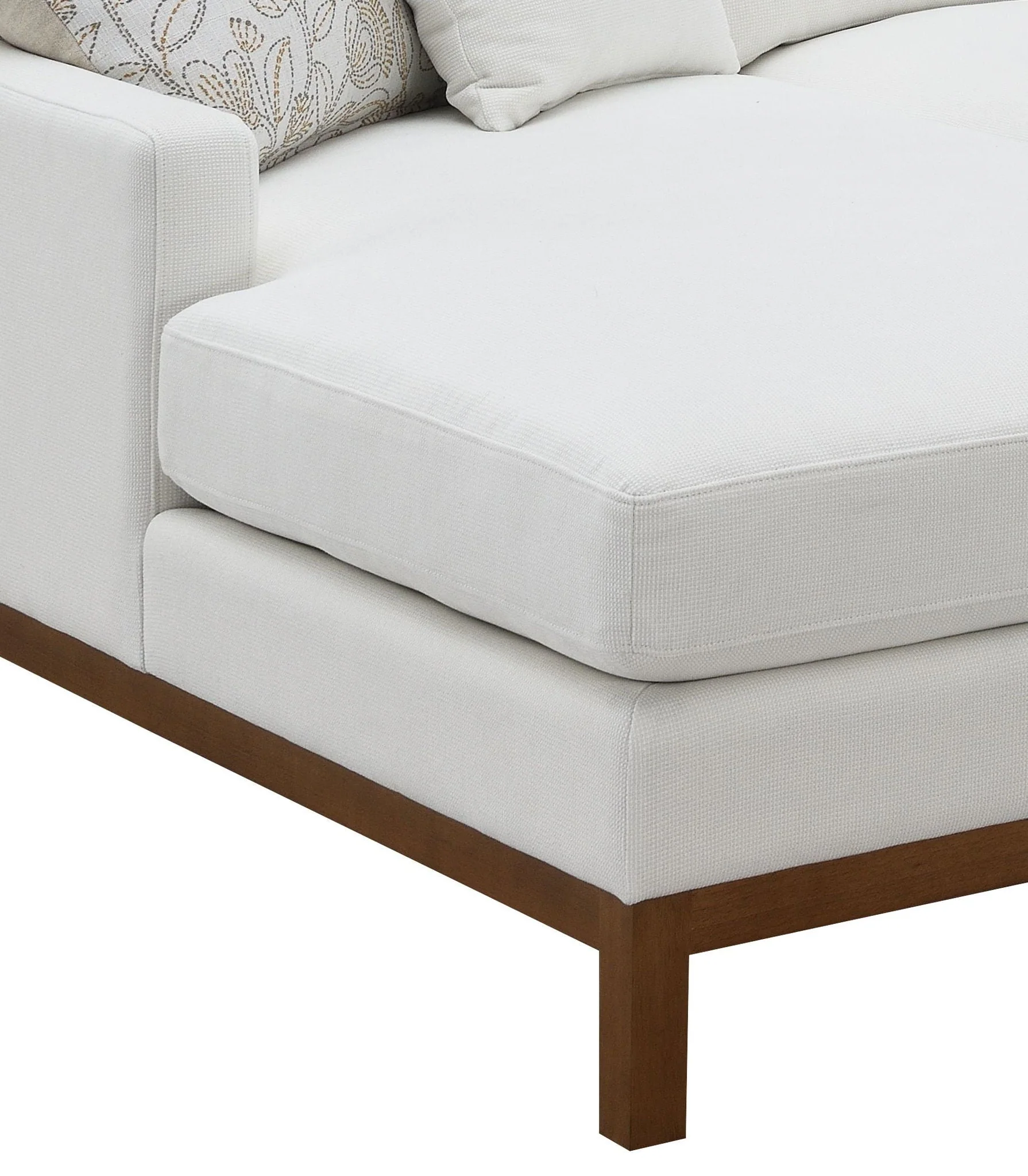 Valiant - Chenille Sectional Sofa With 4 Pillows - Ivory - Image 2