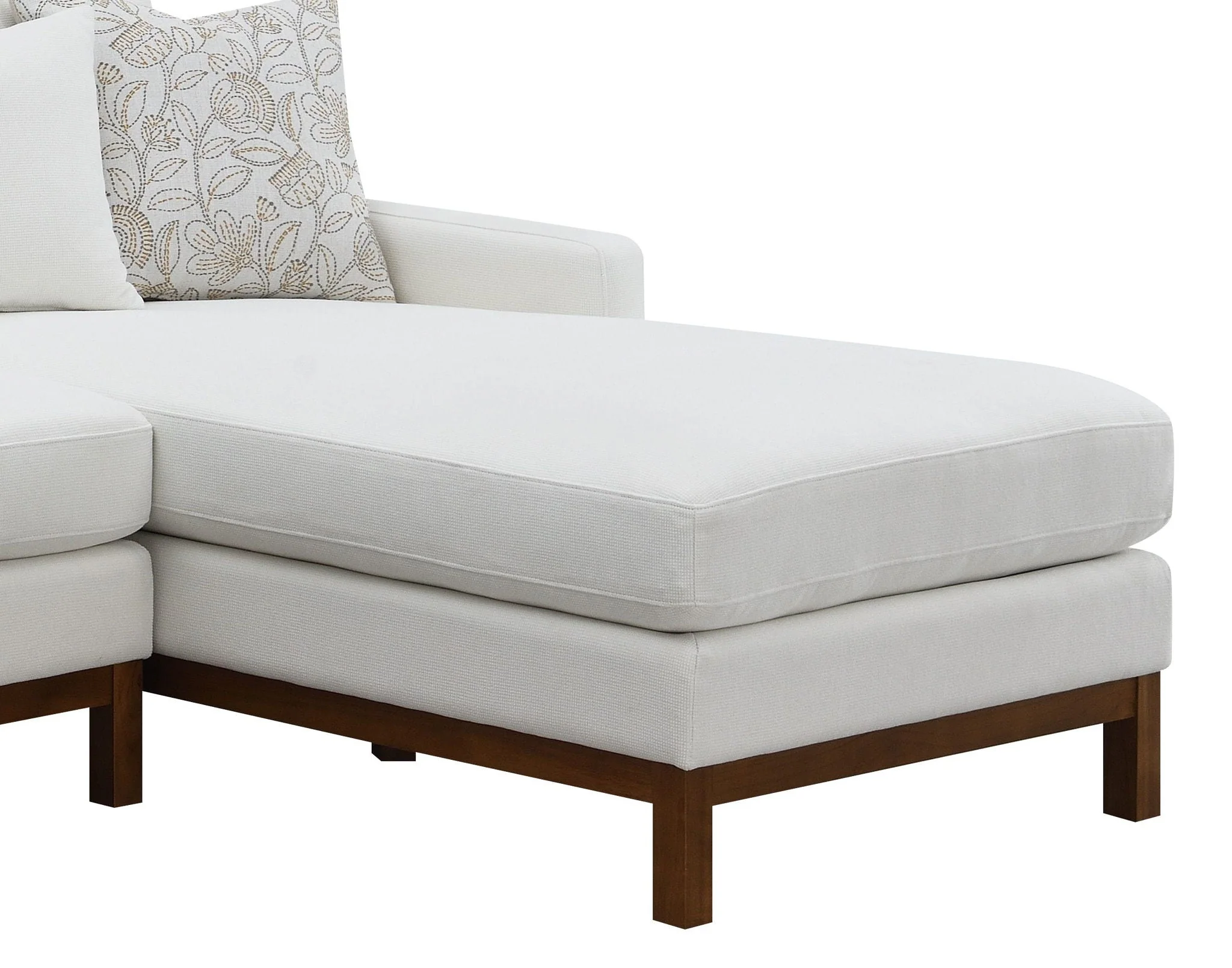 Valiant - Chenille Sectional Sofa With 4 Pillows - Ivory - Image 4