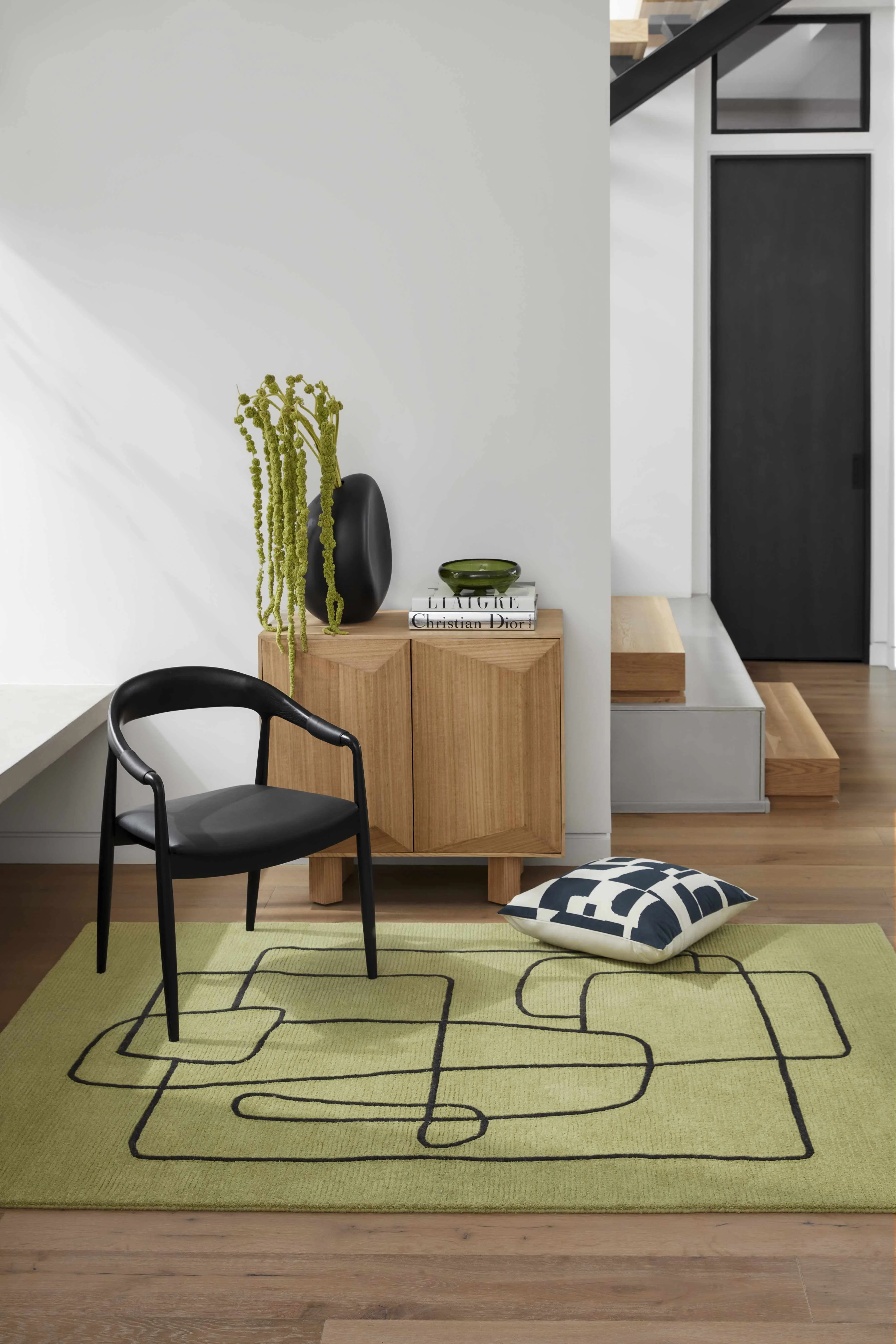 Vatsa Green Abstract Area Rug - Image 3
