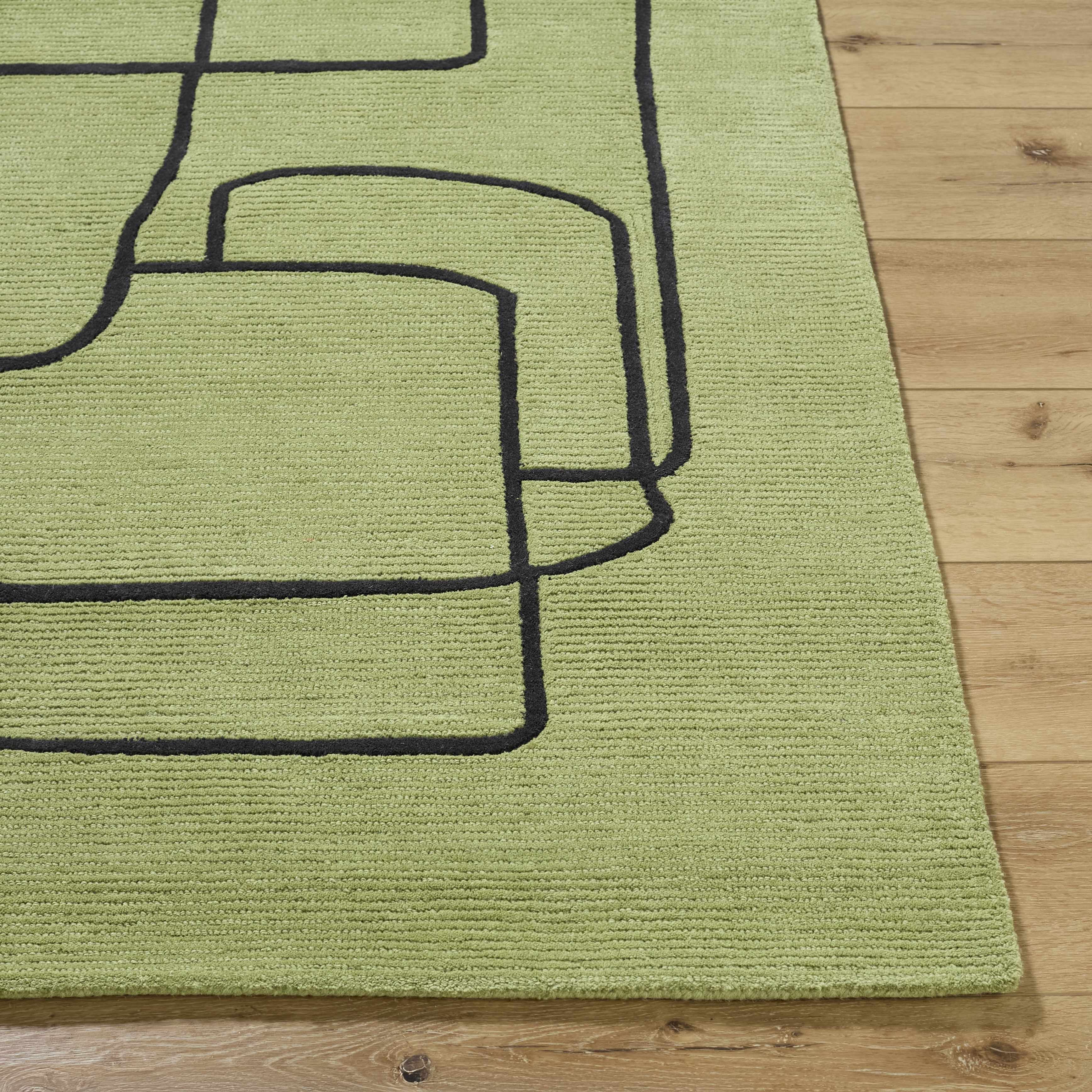 Vatsa Green Abstract Area Rug - Image 4