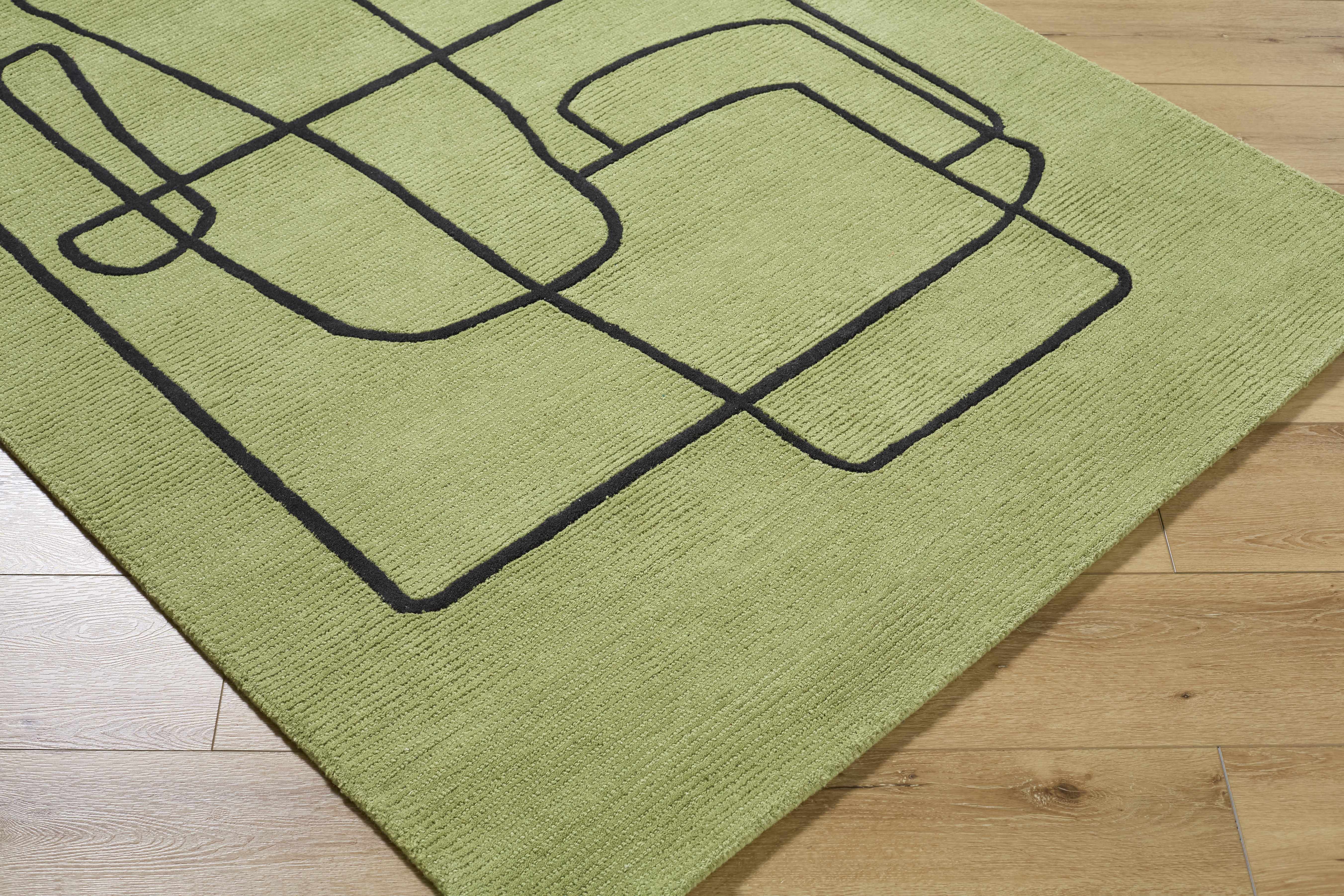 Vatsa Green Abstract Area Rug - Image 5