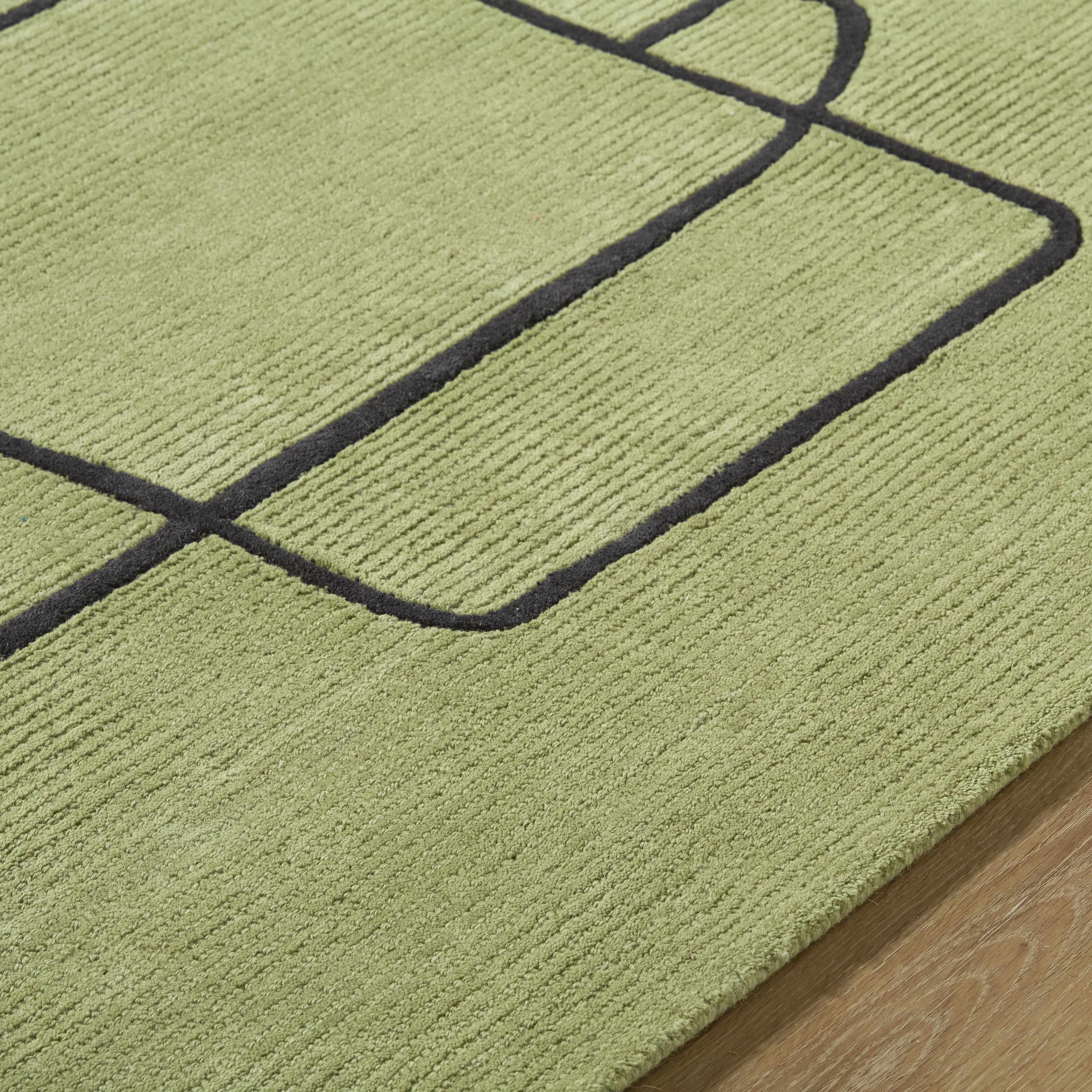 Vatsa Green Abstract Area Rug - Image 7