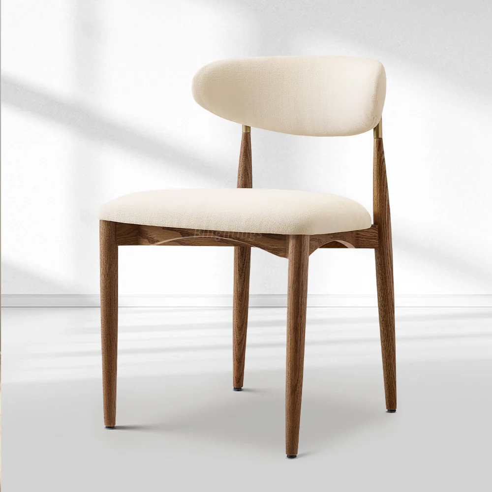 Vegan Leather Dining Chair with Oak Frame & Steel Legs 30.5" H - Image 10