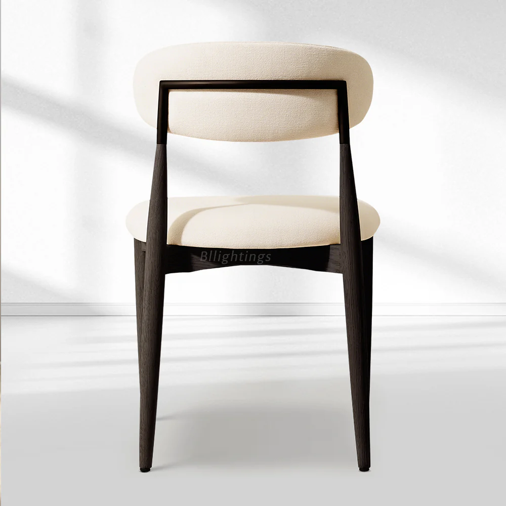 Vegan Leather Dining Chair with Oak Frame & Steel Legs 30.5" H - Image 12