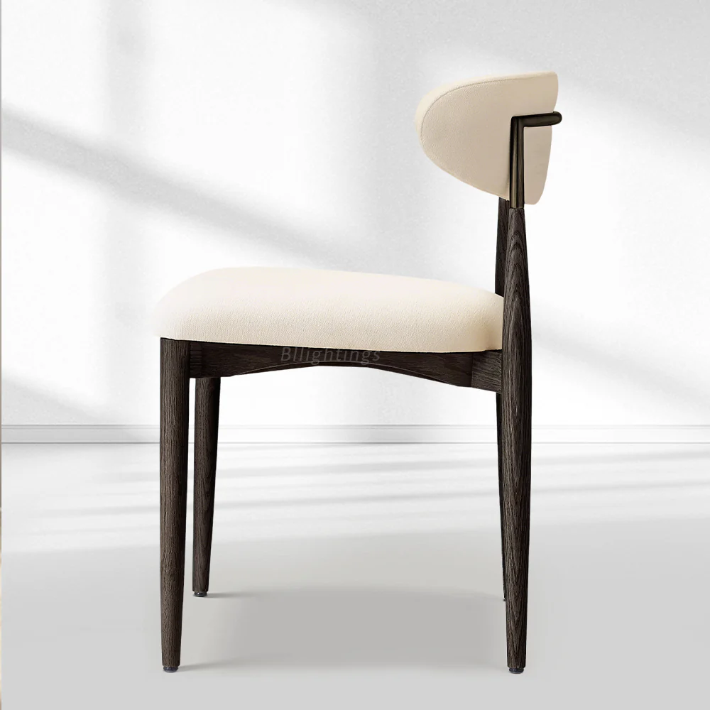 Vegan Leather Dining Chair with Oak Frame & Steel Legs 30.5" H - Image 14