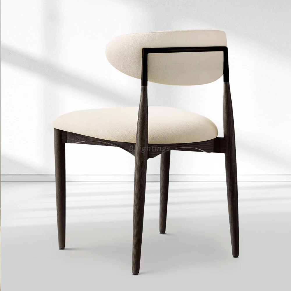 Vegan Leather Dining Chair with Oak Frame & Steel Legs 30.5" H - Image 16
