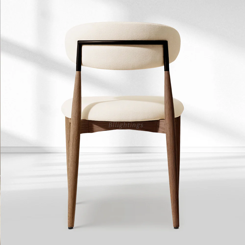Vegan Leather Dining Chair with Oak Frame & Steel Legs 30.5" H - Image 17