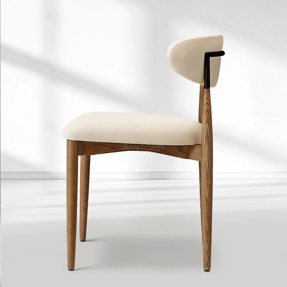 Vegan Leather Dining Chair with Oak Frame & Steel Legs 30.5" H - Image 19