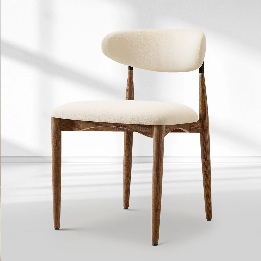 Vegan Leather Dining Chair with Oak Frame & Steel Legs 30.5" H - Image 20