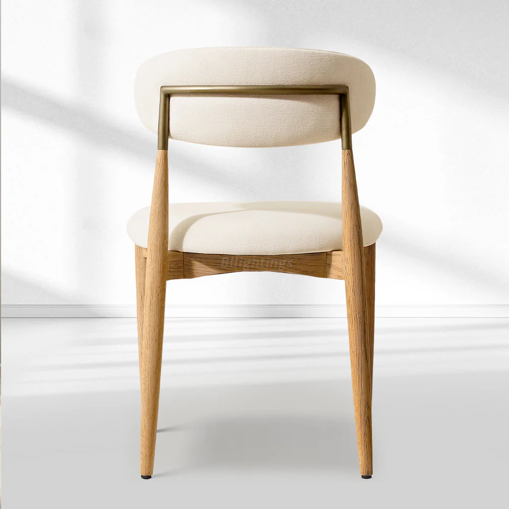 Vegan Leather Dining Chair with Oak Frame & Steel Legs 30.5" H - Image 22