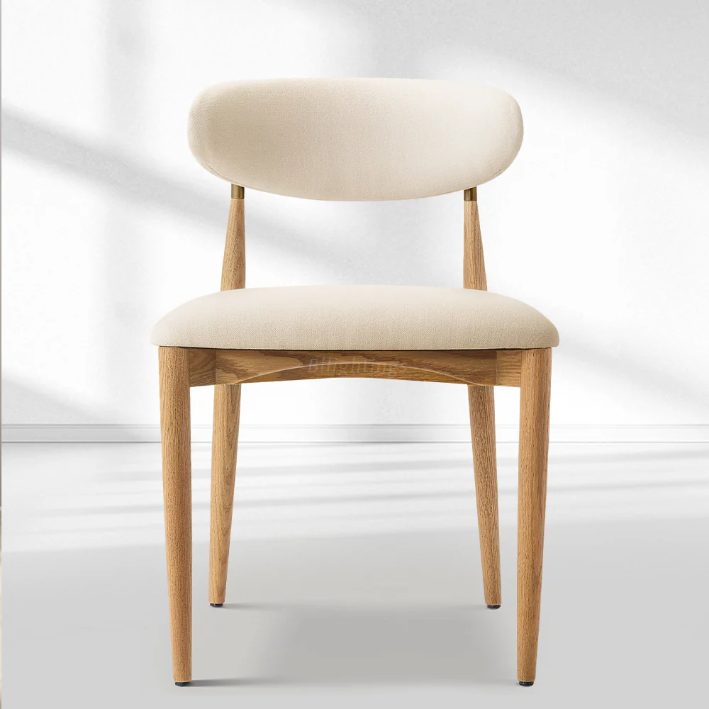Vegan Leather Dining Chair with Oak Frame & Steel Legs 30.5" H - Image 23