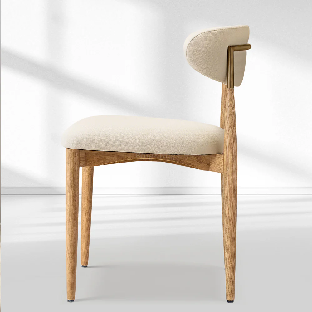 Vegan Leather Dining Chair with Oak Frame & Steel Legs 30.5" H - Image 24